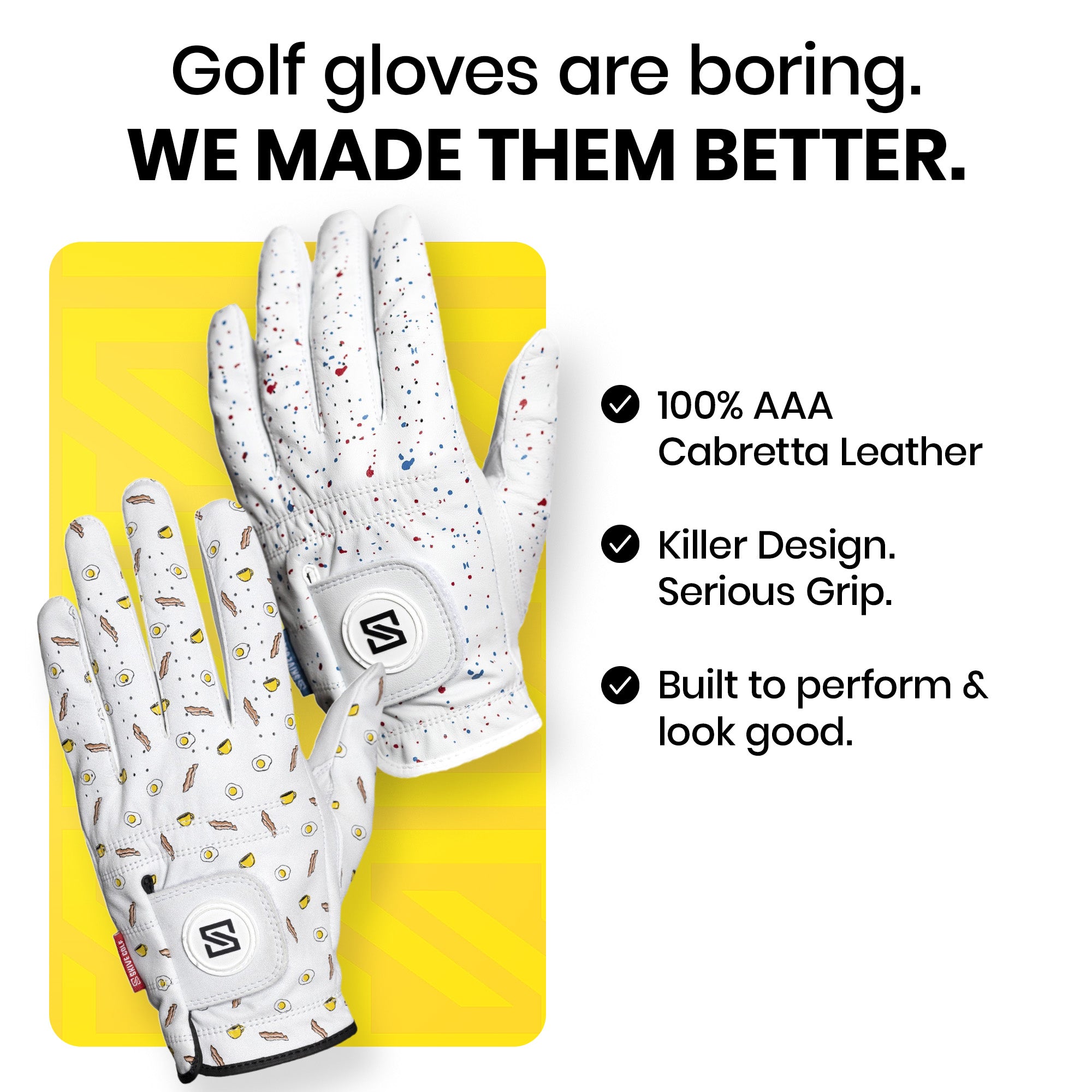 White w/ Black Drip Glove