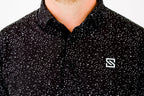 Black w/ White Drip Polo