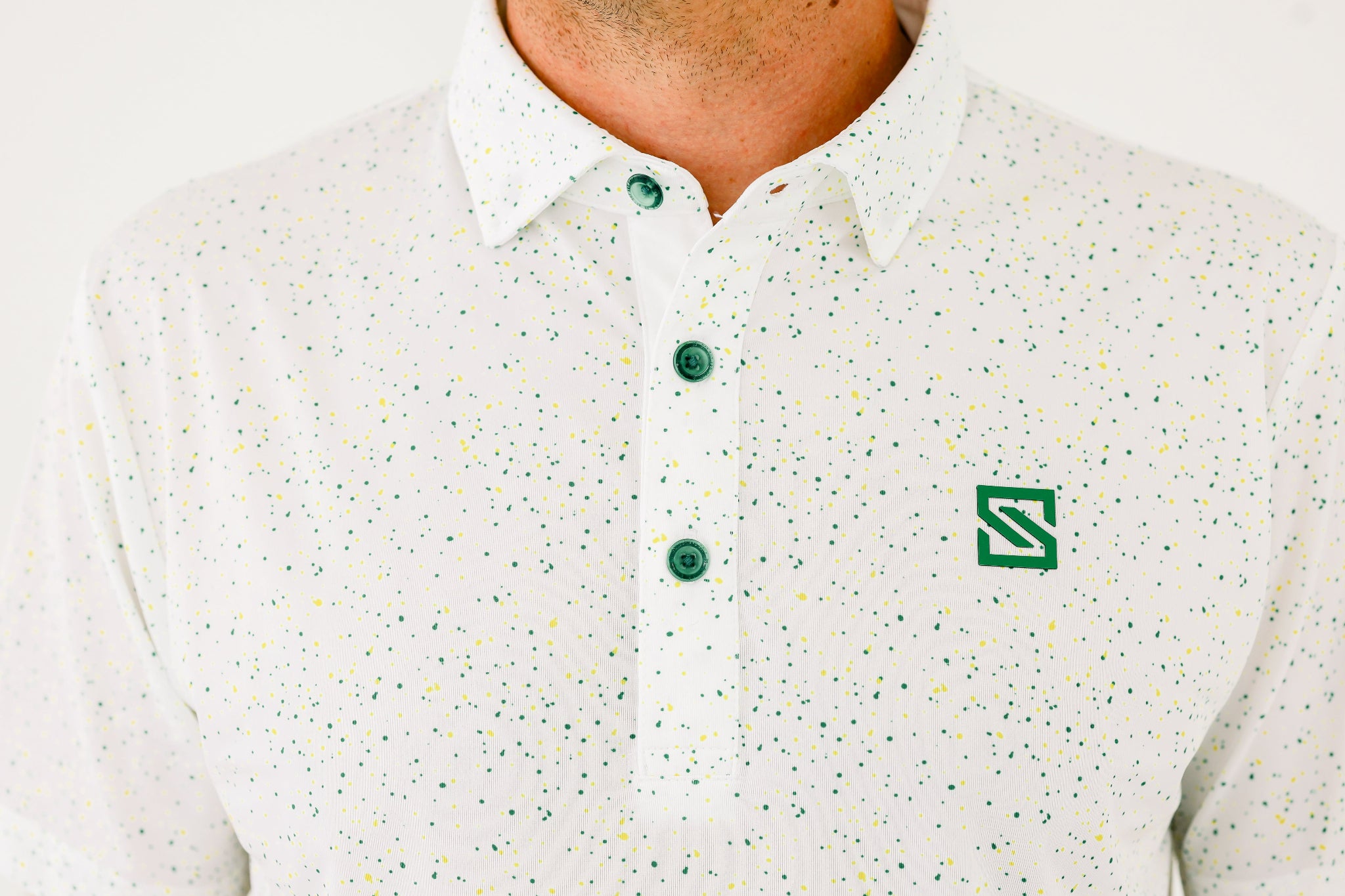 Green + Yellow Drip Polo