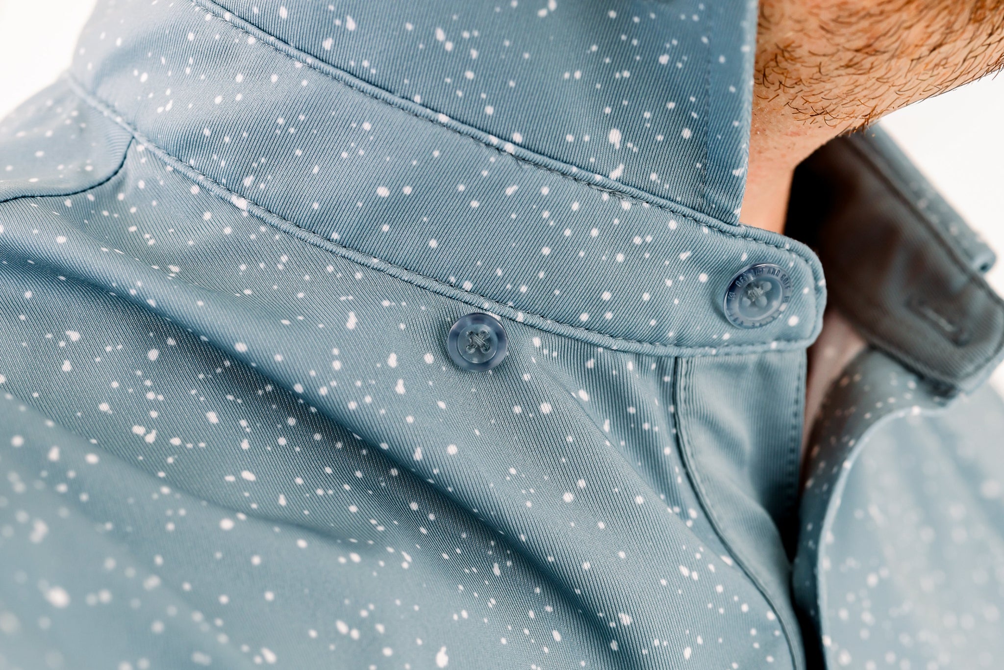 Blue w/ White Drip Polo