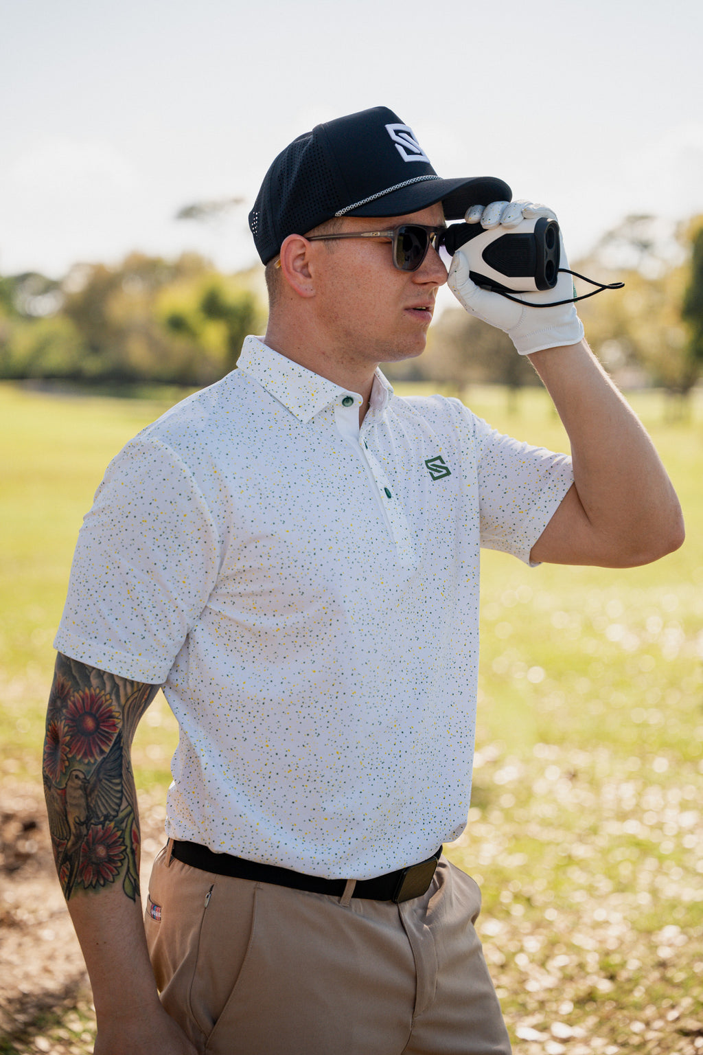 Green + Yellow Drip Polo