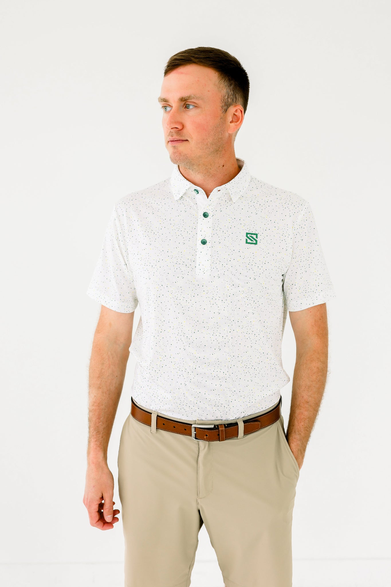 Green + Yellow Drip Polo