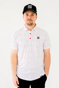 Red + Blue Drip Polo
