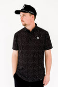 Black w/ White Drip Polo