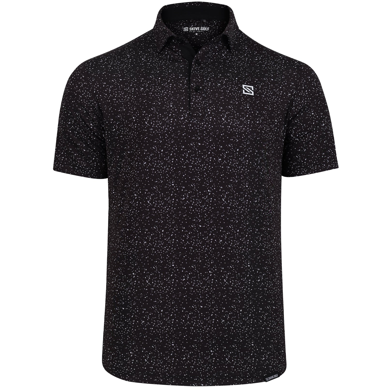 Black w/ White Drip Polo