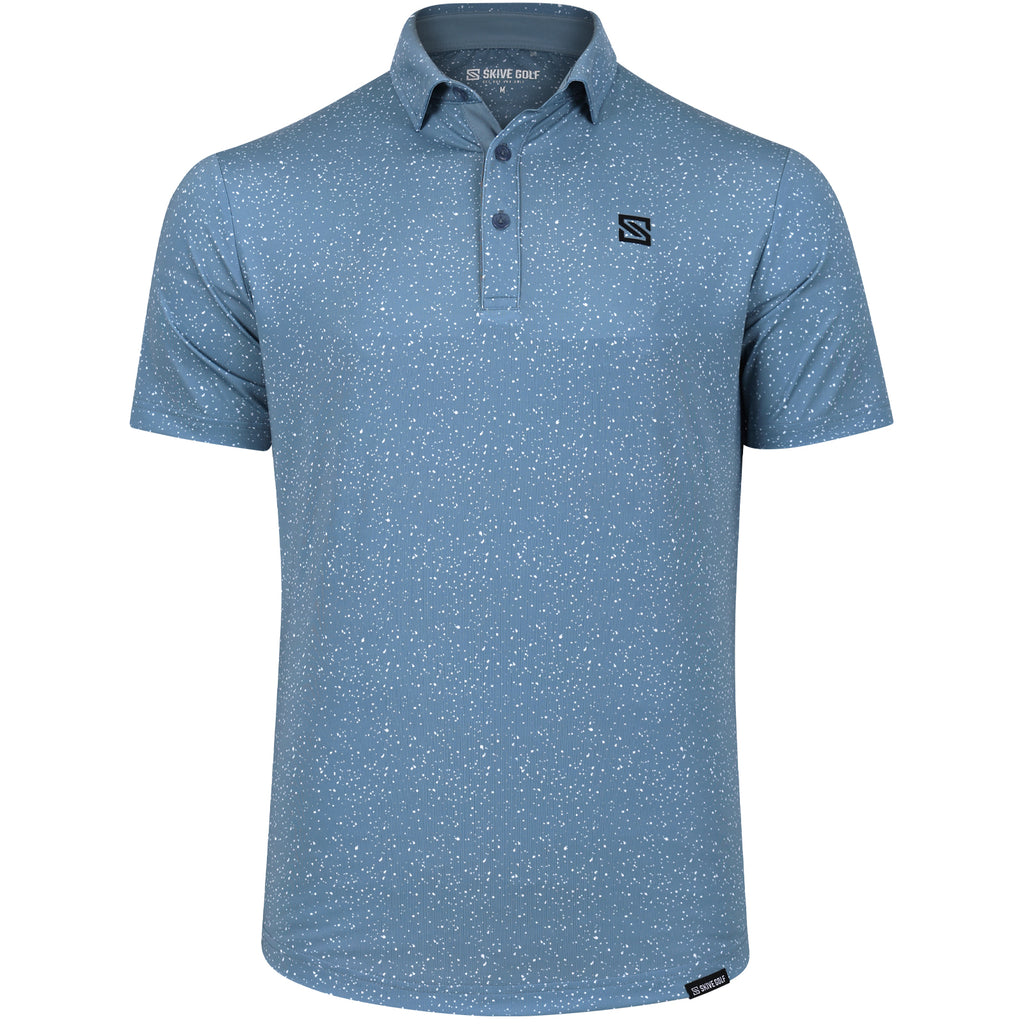 Blue w/ White Drip Polo