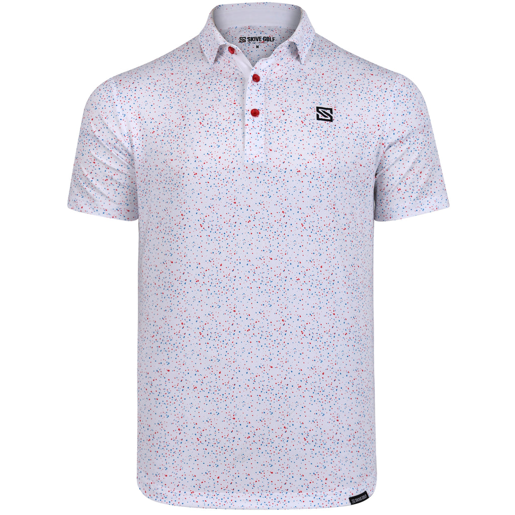 Red + Blue Drip Polo