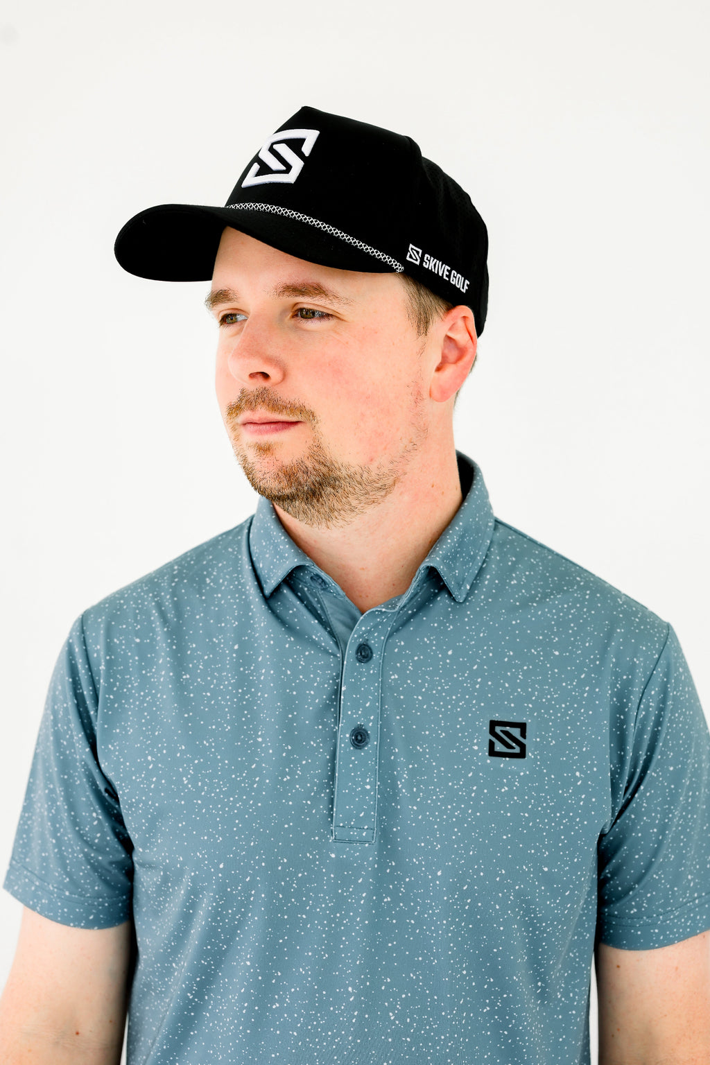 Blue w/ White Drip Polo