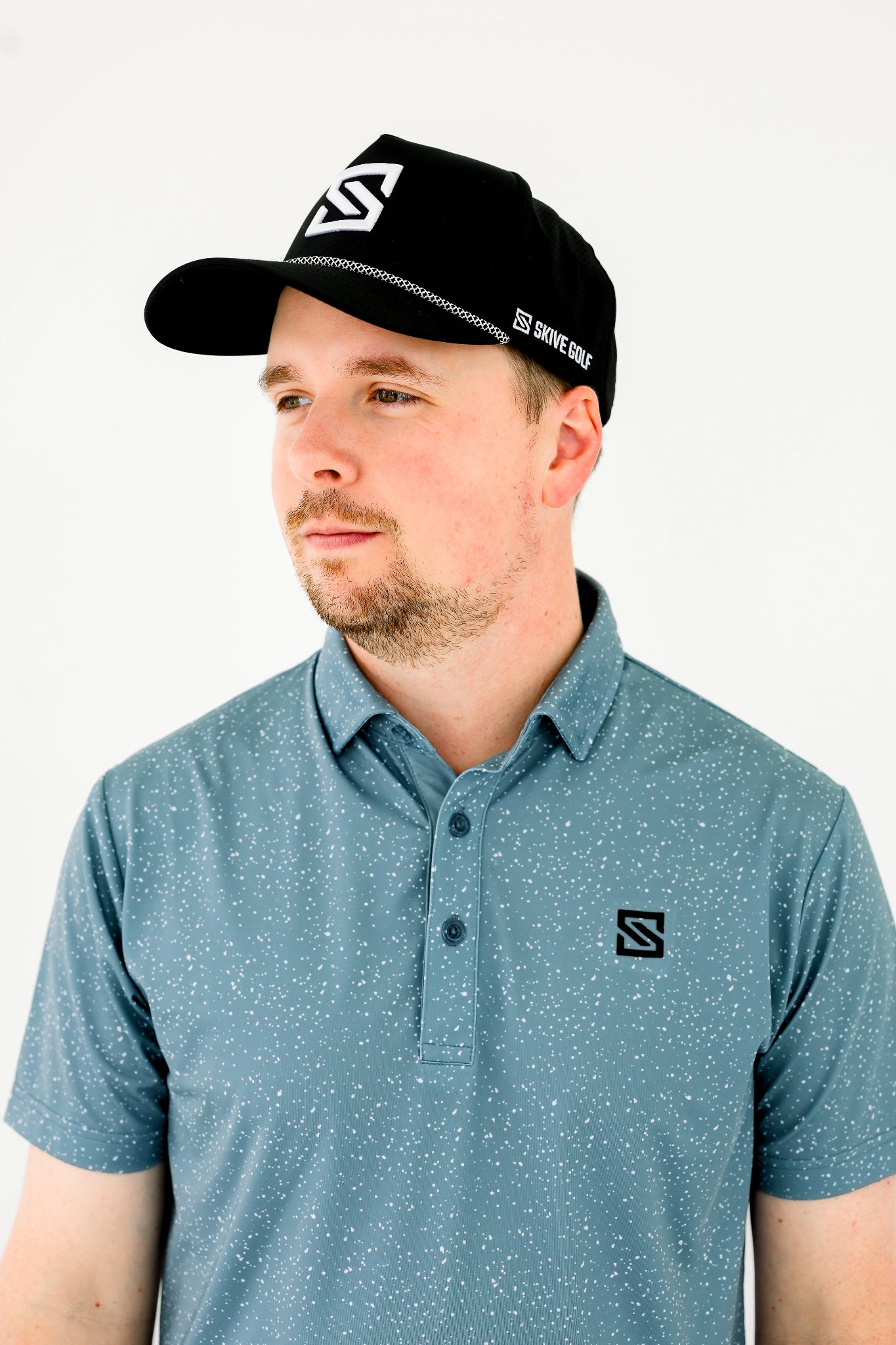 Blue w/ White Drip Polo