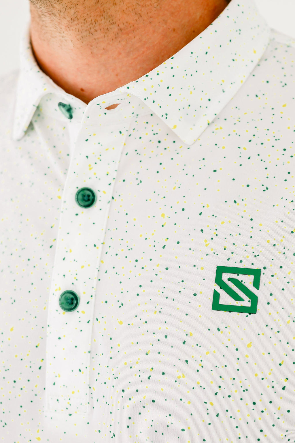 Green + Yellow Drip Polo